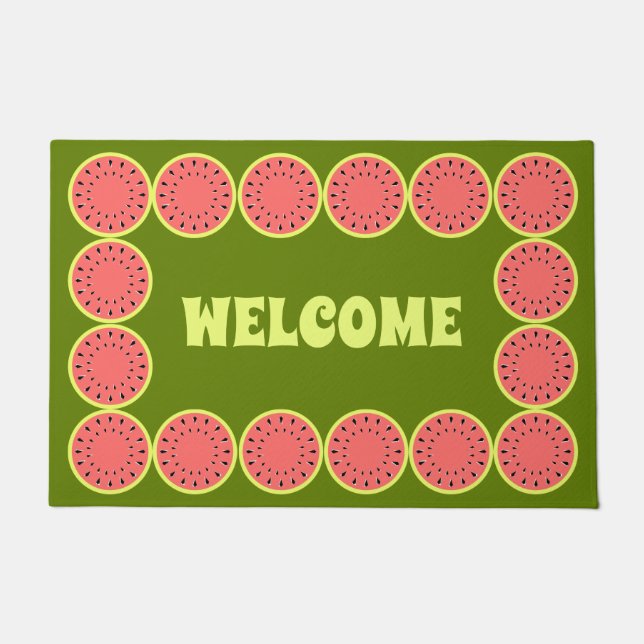 Watermelon Pink Willkommen Fußmatte (Vorderseite)