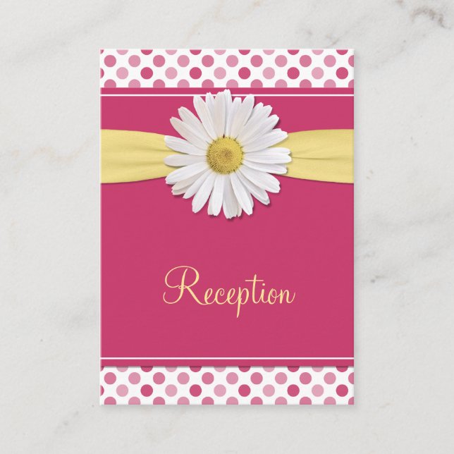 Watermelon Pink & Yellow Daisy Empfang Cards Begleitkarte (Vorderseite)