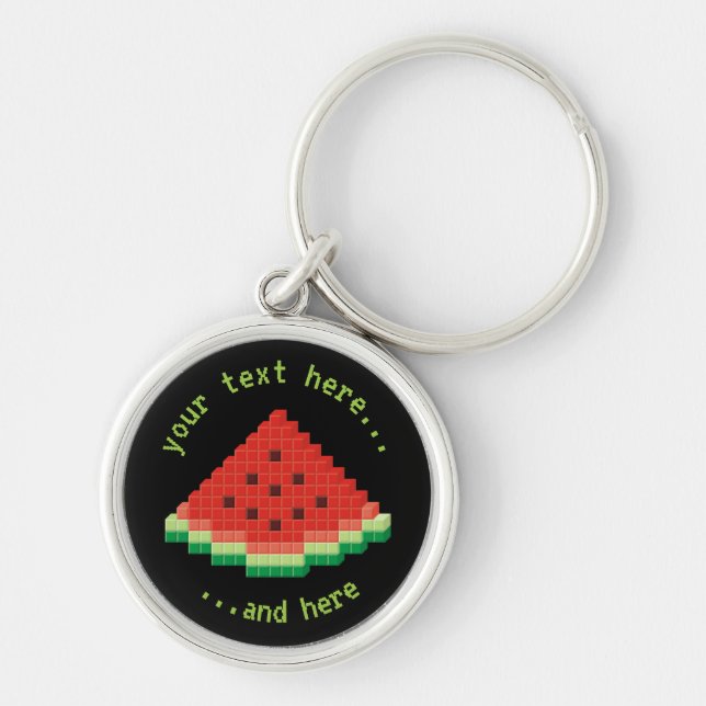 Watermelon Pixel Art Schlüsselanhänger (Vorne)