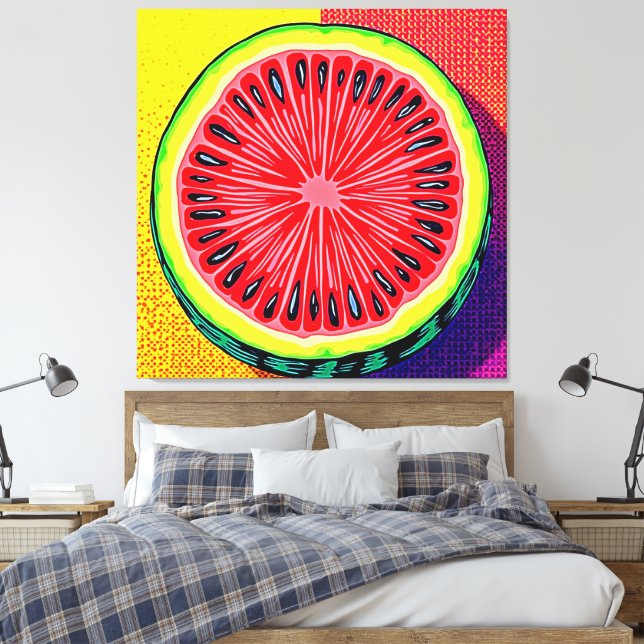 Watermelon Pop Kunst, Dichtung und Musik Leinwanddruck (Insitu (Schlafzimmer))