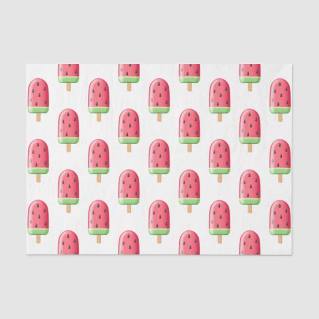 Watermelon Popsicle (Design 41 Red Series) Seidenpapier (Vorderseite)