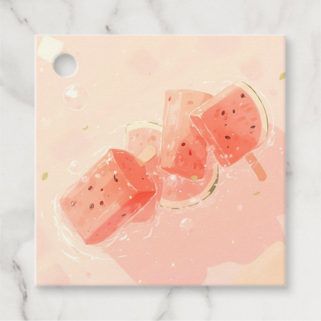 Watermelon Popsicle Geschenkanhänger (Vorderseite)