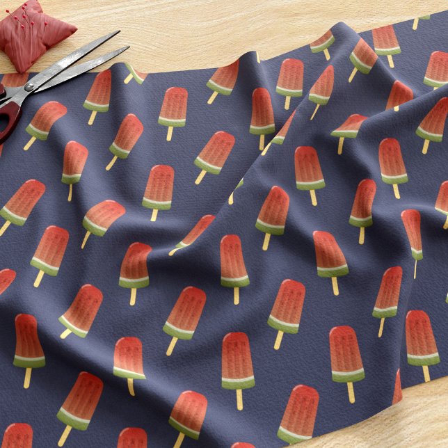 Watermelon Popsicle Pattern Navy Blauer Stoff (A fun watermelon Popsicle pattern fabric just for you)