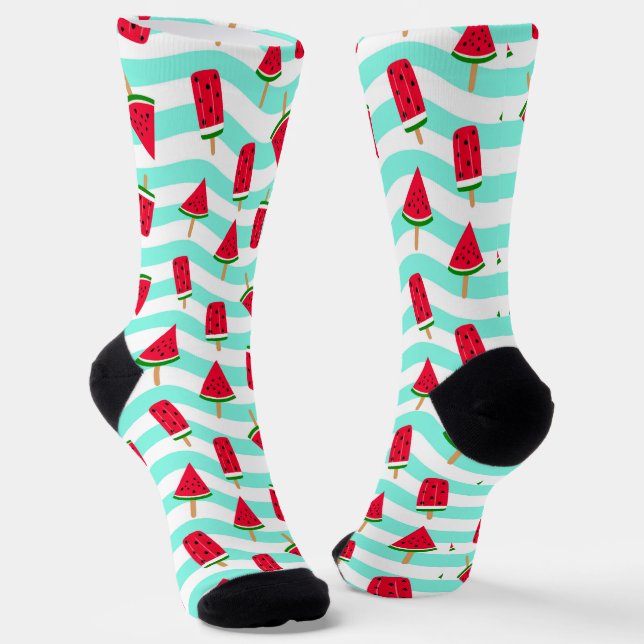 Watermelon Popsicle Striping Pattern Socks Socken (Gewinkelt)