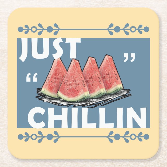 watermelon rechteckiger pappuntersetzer (Vorderseite)