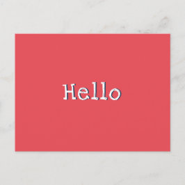 Watermelon Red Chic Modern Simple Hello Custom Postkarte