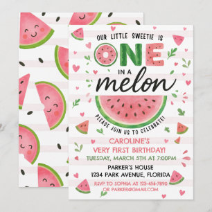 Watermelon rose Invitation d'anniversaire