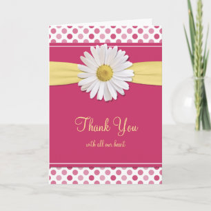 Watermelon rose Polka Mariage Carte de remerciemen