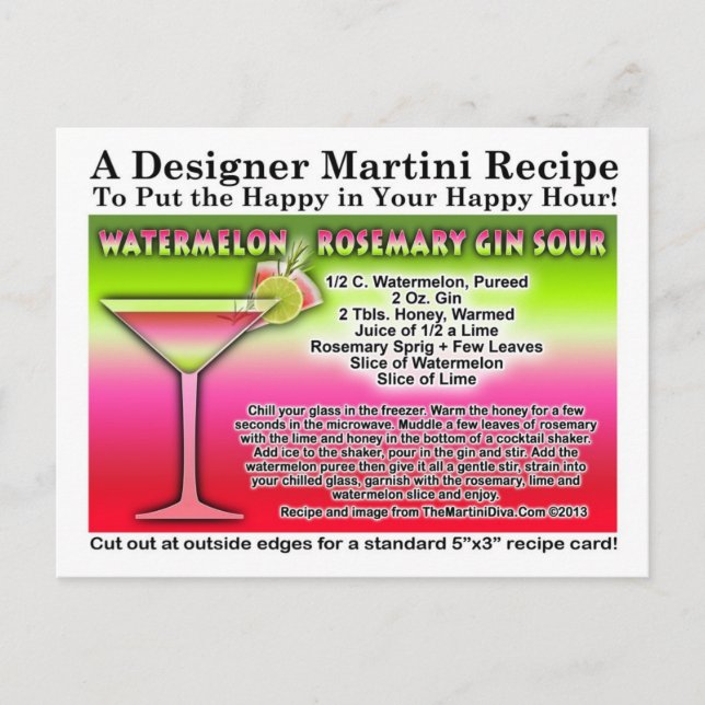WATERMELON ROSEMARY GIN SOUR COCKTAIL CARTE DE REC (Devant)