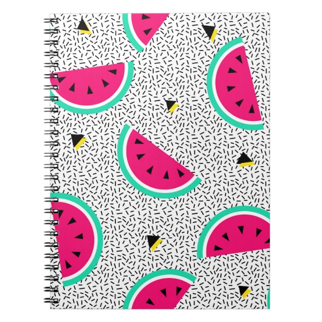 Watermelon seamless pattern. Geometric retro style Notizblock (Vorderseite)