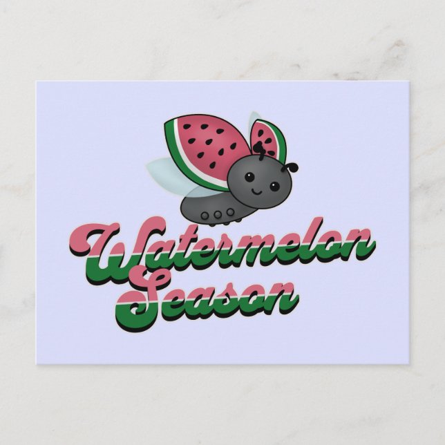 Watermelon Season Ladybug Postkarte (Vorderseite)