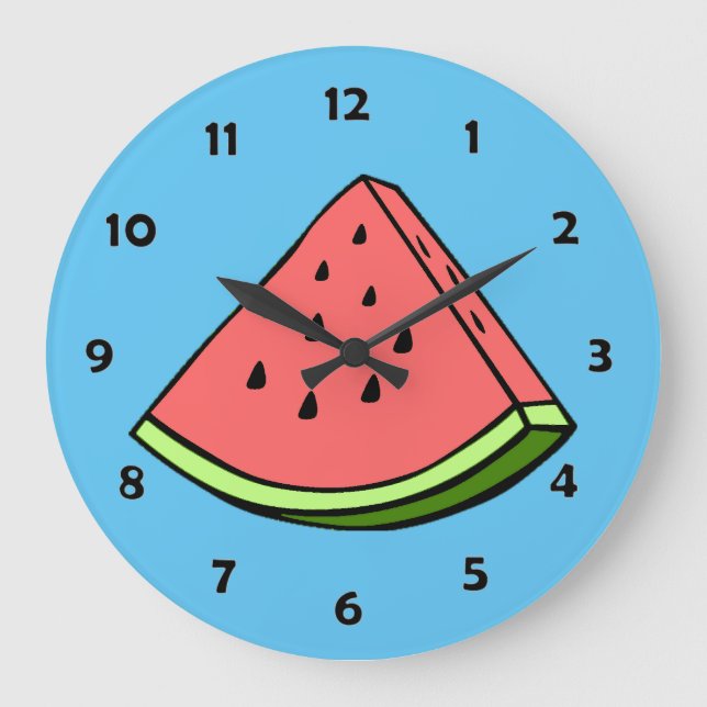 Watermelon Slice Clock Große Wanduhr (Vorderseite)