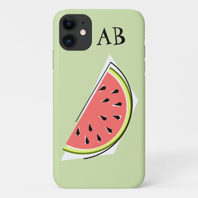 Watermelon Slice grün "Monogram" iPhone Gehäuse Case-Mate iPhone Hülle (Rückseite)