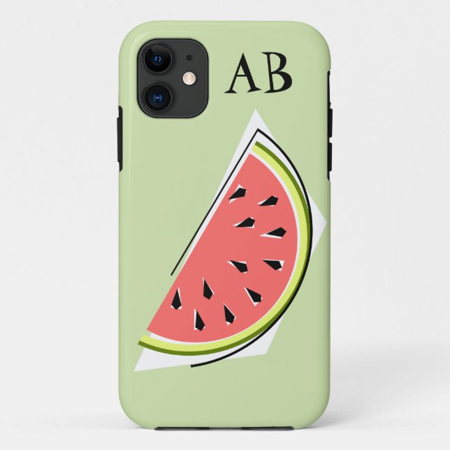 Watermelon Slice grün "Monogram" iPhone Gehäuse Case-Mate iPhone Hülle (Rückseite)