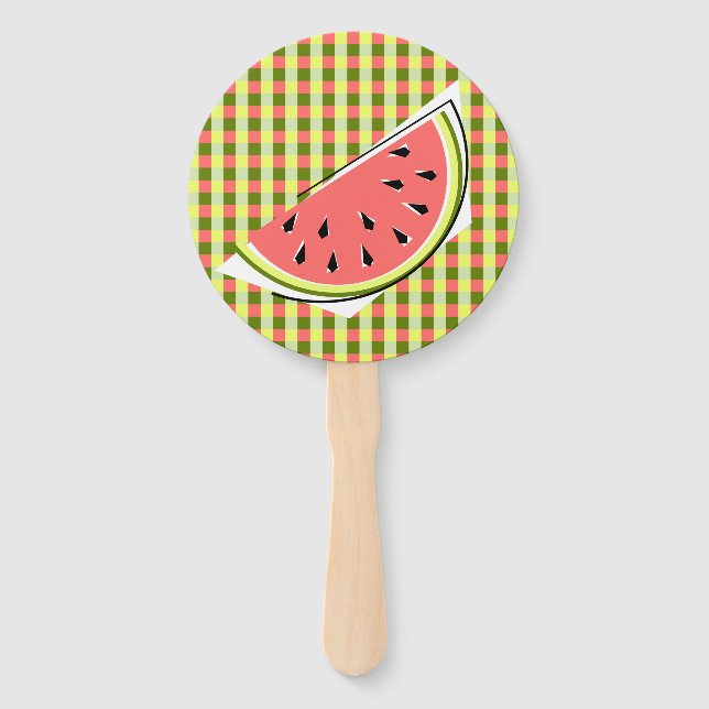 Watermelon Slice Karo Fächer (Vorderseite)