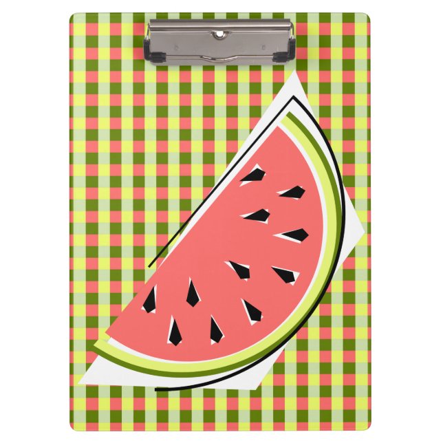Watermelon Slice Karo Klemmbrett (Vorderseite)