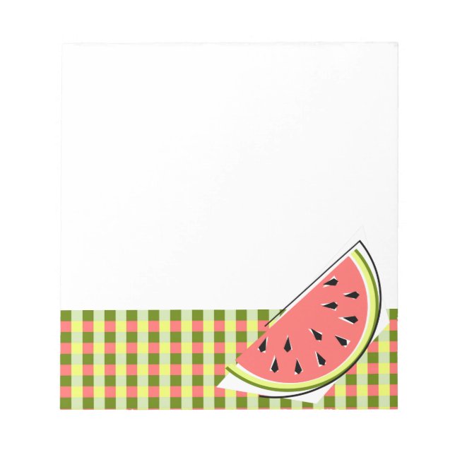 Watermelon Slice Karo Notizblock (Vorderseite)