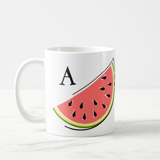 Watermelon Slice Monogram Kaffeetasse (Links)