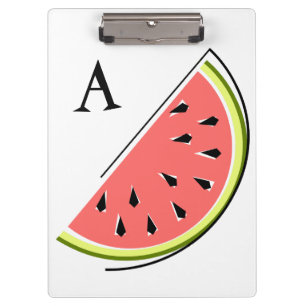 Watermelon Slice Monogram Klemmbrett