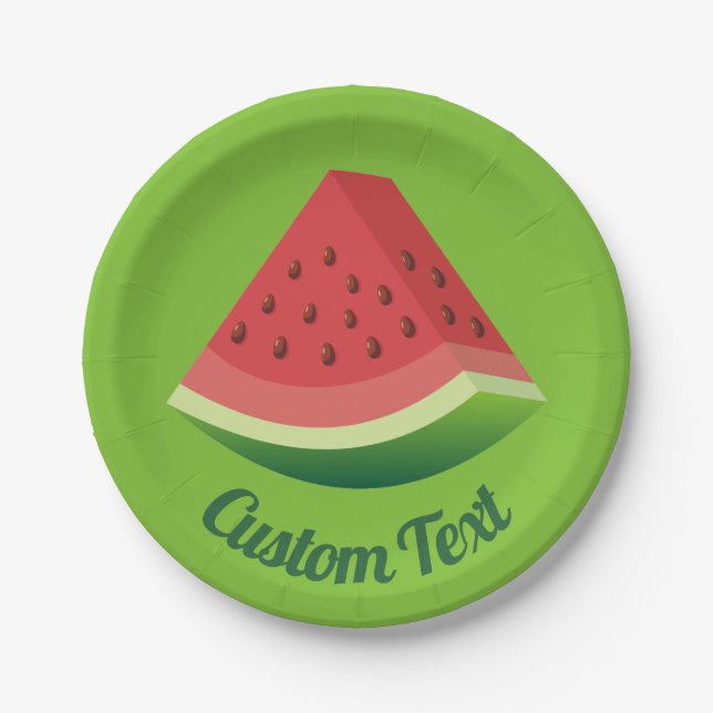 Watermelon Slice Paper Plate Pappteller (Vorderseite)