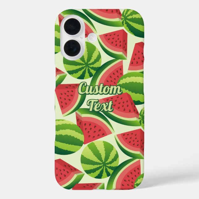 Watermelon Slice Pattern iPhone 16 Hülle (Rückseite)