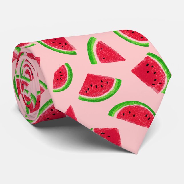 Watermelon Slice Pattern Krawatte (Gerollt)