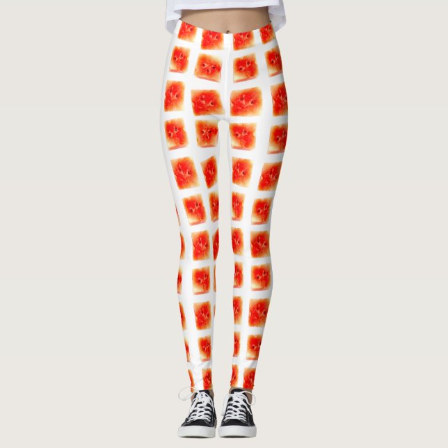 Watermelon Slice Pattern - Seamless Summer Fruit o Leggings (Vorderseite)