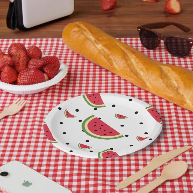 Watermelon Slice Pattern | Summer Picnic & Patriot Pappteller (Picknick)