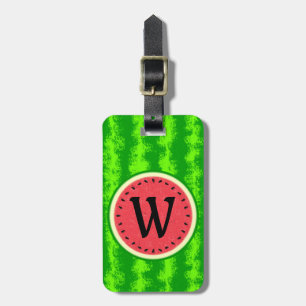 Watermelon Slice Sommer Frucht mit Rind Monogram Gepäckanhänger