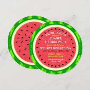 Watermelon Slice Summer Party Cookie oder Geburtst Einladung