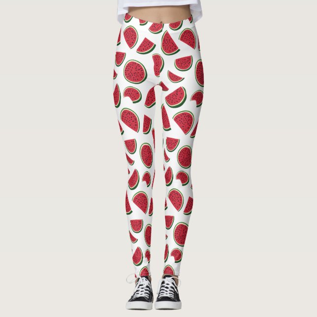 Watermelon Slice Summer Pattern Leggings (Vorderseite)