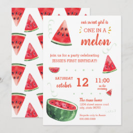 Watermelon Sommer erste Geburtstagsfeier IN A MELO Einladung