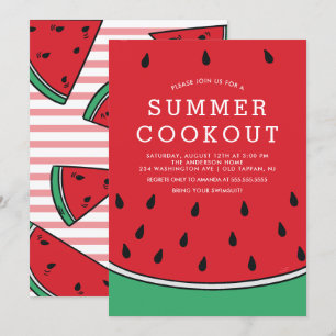 Watermelon Sommerkochausladung Einladung