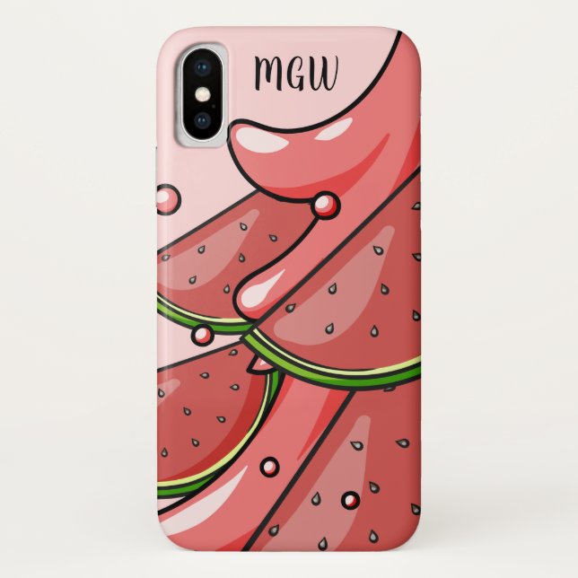 Watermelon Splash kundenspezifische monogramm Tele Case-Mate iPhone Hülle (Rückseite)