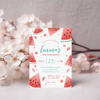 Watermelon Splash Summer Birthday Party Einladung