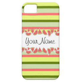 Watermelon Stripe Classic Ihr Name iPhone Fall Case-Mate iPhone Hülle