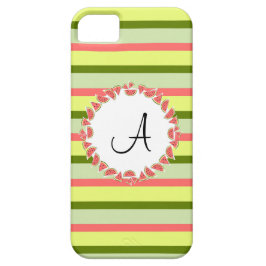 Watermelon Stripe Classic "Monogram" iPhone 5 Fall iPhone 11 Hülle