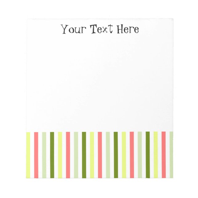 Watermelon Stripe dünner Text Notizblock (Vorderseite)
