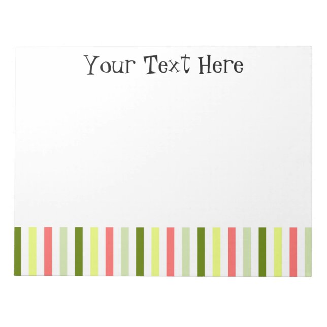 Watermelon Stripe dünner Text Notizblock (Vorderseite)
