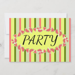 Watermelon Stripe Klassische Party Einladung
