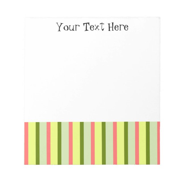 Watermelon Stripe Klassischer Text Notizblock (Vorderseite)