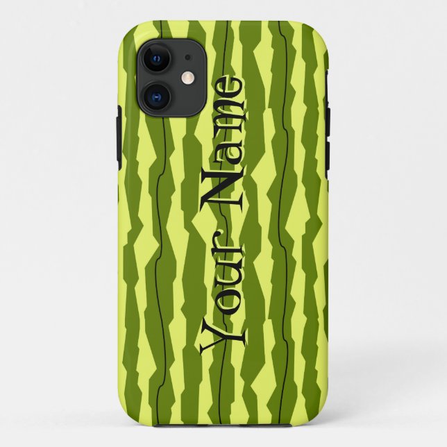 Watermelon Stripe "Name" iPhone Gehäuse horizontal Case-Mate iPhone Hülle (Rückseite)