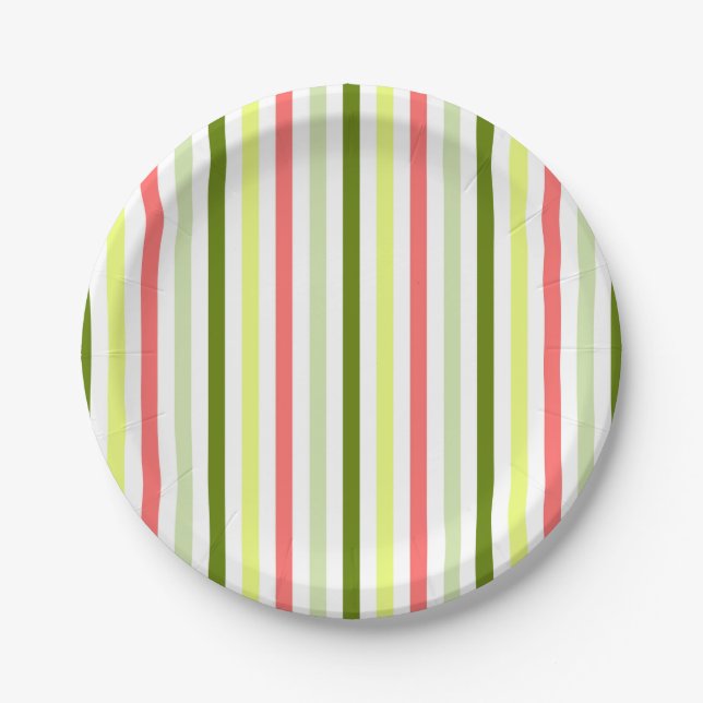 Watermelon Stripe Thin Paper Tellers Pappteller (Vorderseite)