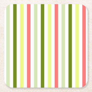 Watermelon Stripe Thin Rechteckiger Pappuntersetzer