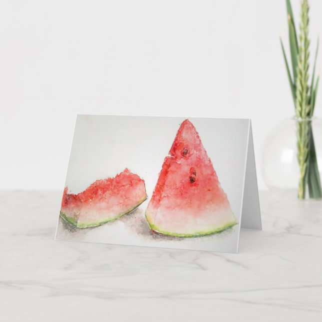 Watermelon Studie B Wasserfarben Karte (Vorderseite)