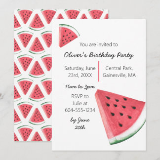 Watermelon Summer Birthday Party Einladung