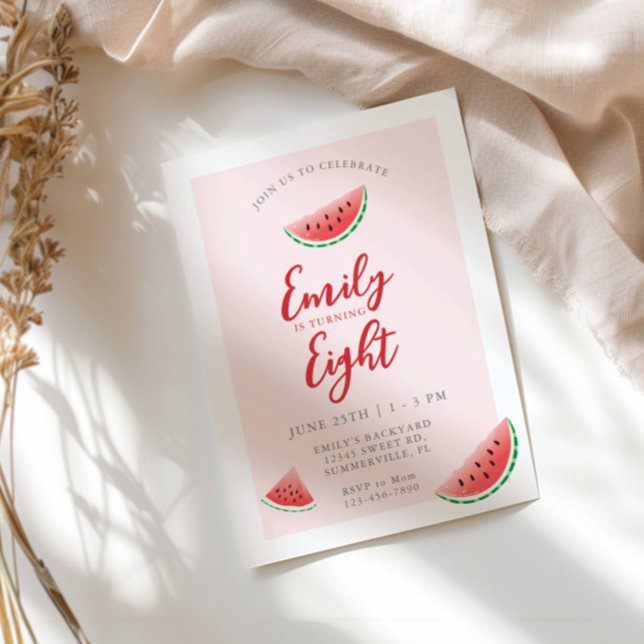 Watermelon Summer Children's Birthday Einladung (Von Creator hochgeladen)