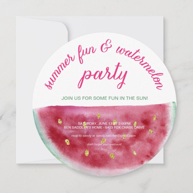 Watermelon Summer Fusion Party Einladung (Vorderseite)
