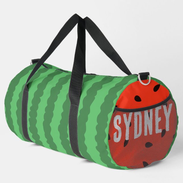 Watermelon Summer Individuelle Name Duffle Bag (Rechte Ecke)