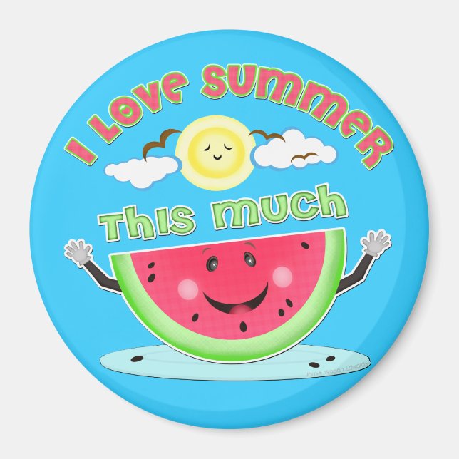 Watermelon Summer Liebe Magnet (Vorne)